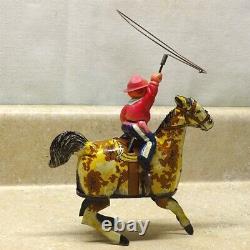 Vintage Marx U. S. A. Tin Litho Ride'Em Cowboy, Celluloid Cowboy, Wind Up Toy