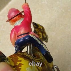 Vintage Marx U. S. A. Tin Litho Ride'Em Cowboy, Celluloid Cowboy, Wind Up Toy