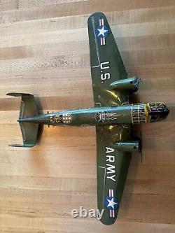 Vintage Marx WWII Army Tin Windup Airplane
