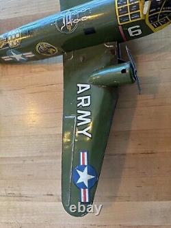 Vintage Marx WWII Army Tin Windup Airplane