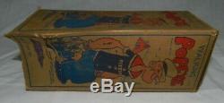 Vintage Marx Walking Popeye Tin Litho Wind-Up Toy with original Box, Working