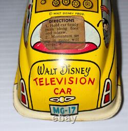Vintage Marx Walt Disney Television Tin Friction Litho Toy Car. Built To Last