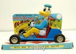 Vintage Marx Walt Disney's Donald Duck Go-Mobile Tin Friction Car with Display Box