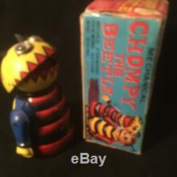 Vintage Marx Wind-Up Chompy the Beetle Tin Toy with Original Box