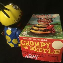 Vintage Marx Wind-Up Chompy the Beetle Tin Toy with Original Box