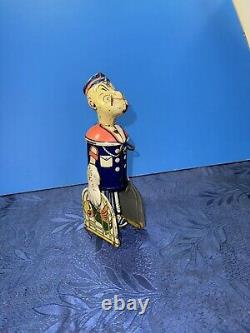 Vintage Marx Wind Up Popeye With Parrots Tin Toy