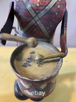 Vintage Marx Wind Up Tin Toy George the Drummer Soldier Boy, it works well