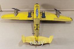 Vintage Marx Wind Up Tin Wwii Us Bomber Plane 18 Wingspan Complete Works
