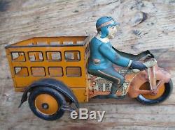 Vintage Marx Wind-up Motorcycle Speed Boy Delivery