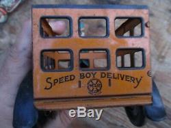 Vintage Marx Wind-up Motorcycle Speed Boy Delivery