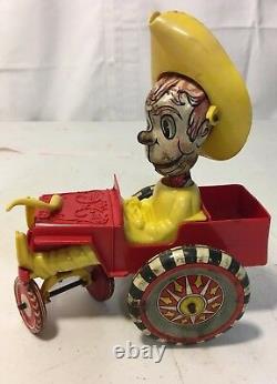 Vintage Marx Windup Tin Toy Sheriff Sam Marx Cowboy Jeep Original 50s