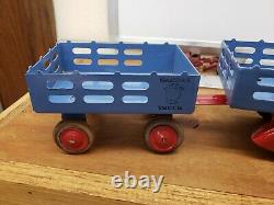 Vintage Marx Wyandotte Pressed Steel Stake Truck Tin Old Toy Lot large truck toy