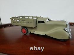 Vintage Marx Wyandotte US ARMY pressed Steel Toy Truck Tin Toy Lot USA