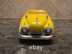 Vintage Marx Yellow Convertible Tin Litho Mechanical Toy Car Works V89 Rare
