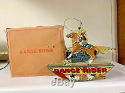 Vintage Marx tin windup ranger rider with box