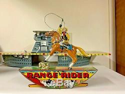 Vintage Marx tin windup ranger rider with box