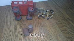 Vintage Marx toy tin litho farm horse and wagon with barrels and driver Z120