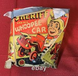 Vintage Metal Tin Marx Wind Up Sheriff And His Whoopee Car Yt64