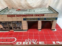 Vintage Mid Century Sears Automotive Center Marx Toys Tin Litho
