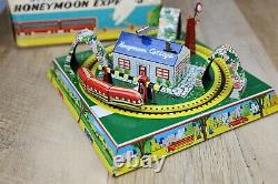 Vintage NOS 1930s Marx Honeymoon Express Tin Litho Wind Up Train + Box Works