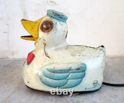 Vintage Old Rare Battery Operated Louis Marx Co. Duck Playing Tin Toy Japan