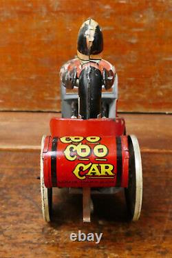Vintage Original 1930s Marx Coo Coo Car Tin Litho Windup Toy Car Working