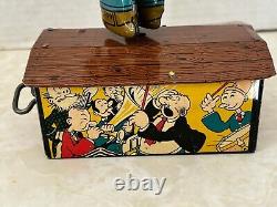 Vintage Popeye the Sailor Wind-Up Jigger Tin Toy 1935