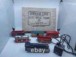 Vintage Postwar Marx Steam Locomotive Tin Litho Train Set
