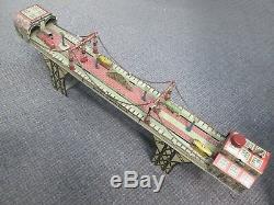 Vintage Super Marx Busy Bridge Tin Wind Up Toy- Main St Terminal