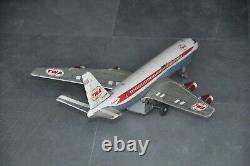 Vintage TWA N7917TW Super Jet Litho Battery MARX Mark Airplane Tin Toy, Japan