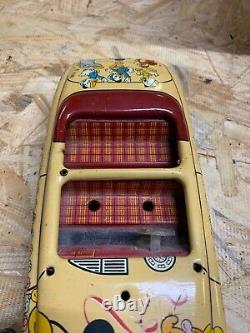 Vintage Tin Car Wind-up Marx Disney Parade Roadster 1940s Collector Mickey Mouse