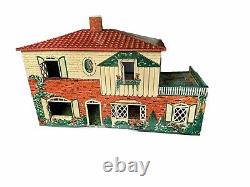 Vintage Tin Doll House With Furniture c1940 Marx
