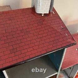 Vintage Tin Dollhouse 2 Story with Breezeway 38 in Long READ MORE