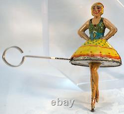 Vintage Tin Litho Toy Marx Ballerina Spinning Figurine Toy Ballet Girl 1930's