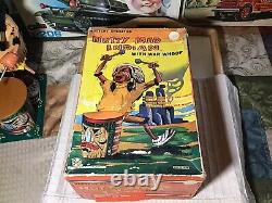 Vintage Tin Marx Battery Operated Nutty Mad Indian 1960s Japan