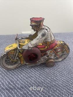 Vintage Tin Marx Wind Up Motorcycle