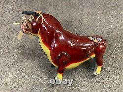 Vintage Tin Toy Ferdinando Tin Wind Up Bull Toy By Marx St