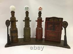 Vintage Tin Toy Marx Double Shell Bp Pratts Triple Bowser Gas Rare Garage In Out