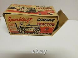 Vintage Tin Toy Marx Sparkling Climbing Tractor With Original Box