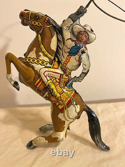 Vintage Toy Marx Wind-up Lasso Cowboy Tin Toy an-57