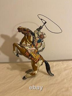 Vintage Toy Marx Wind-up Lasso Cowboy Tin Toy an-57