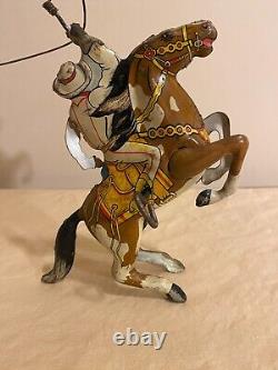 Vintage Toy Marx Wind-up Lasso Cowboy Tin Toy an-57