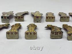 Vintage WWI Marx Flat Metal Tin Litho Soldiers Cork Gun Targets Lot of 20
