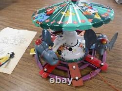 Vintage Walt Disney Productions Louis Marx Japan Tin Toy Dumbo Carosel Mickey