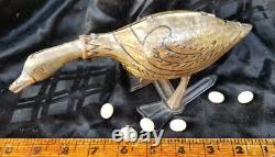 Vintage Wind Up Tin Toy Articulated Goose Lays Eggs Louis Marx Co. New York
