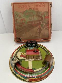 Vintage Wind-Up Toy Tin MARX HONEYMOON EXPRESS with RARE Original Box
