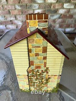 Vintage c. 1945-1950 MARX Tin LITHO Metal Colonial Style Doll House FURNISHED