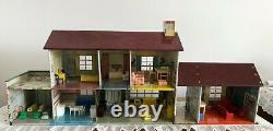 Vintage'mar' Toys USA Tin Litho Large Metal Doll House 38l X 16 1/2h X 9wide