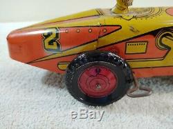 Vintage tin litho Wind Up Indianapolis 500 Indy Race Car Works