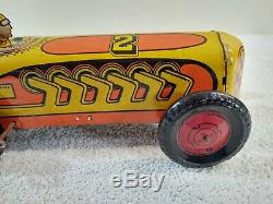 Vintage tin litho Wind Up Indianapolis 500 Indy Race Car Works